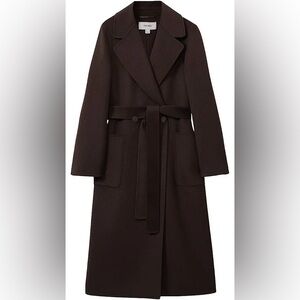 Reiss Lucia Petit Wool-Blend Double Breasted Coat Chocolate Brown Sz.6 NEW